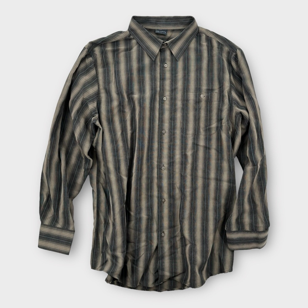 R&R Casual Shirt Mens XXL Button Up Brown Plaid Long Sleeve‎ Pockets
